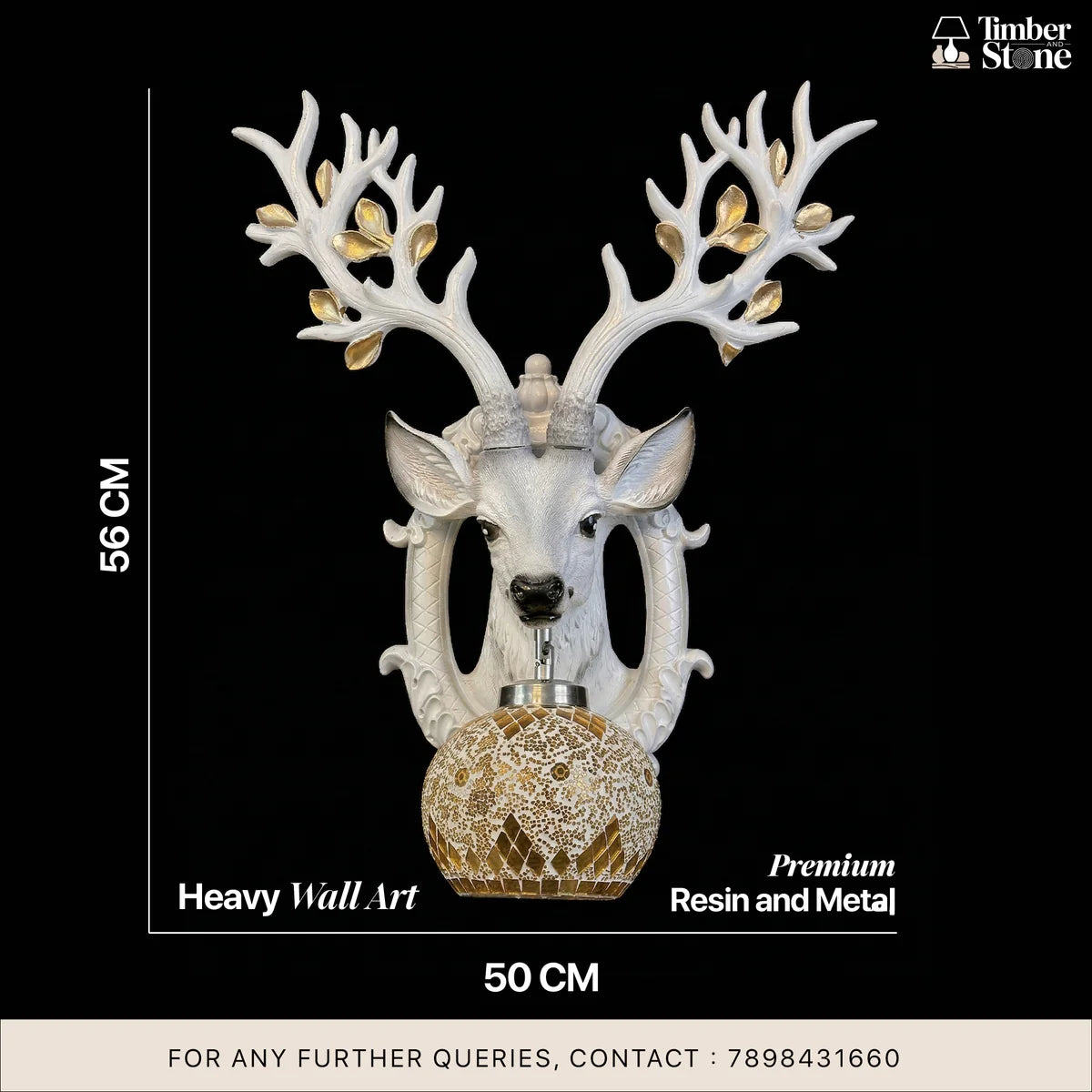 Large 2 ft Deer Wall Lamp – Premium Living Room Upgrade