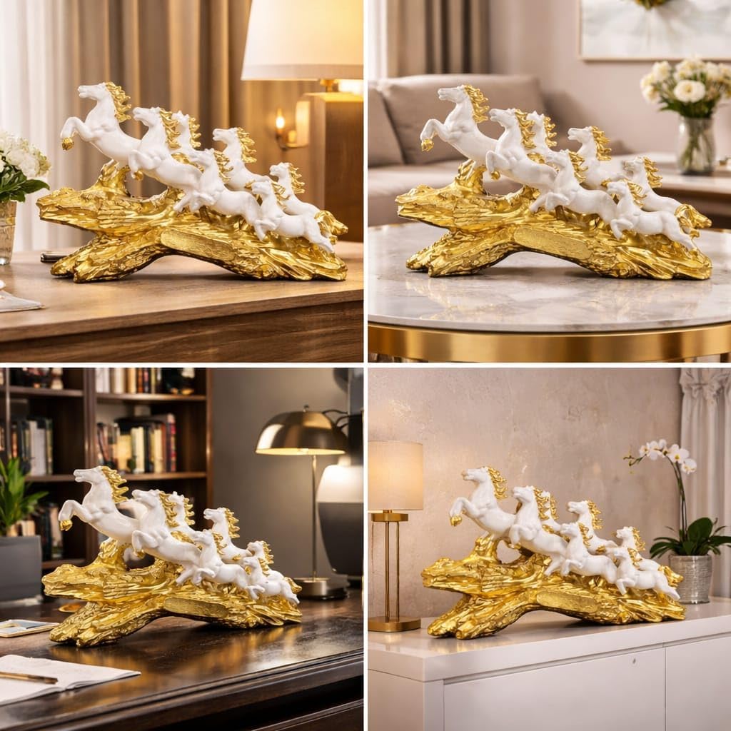 Running Horses Showpiece Statue for Home Deco