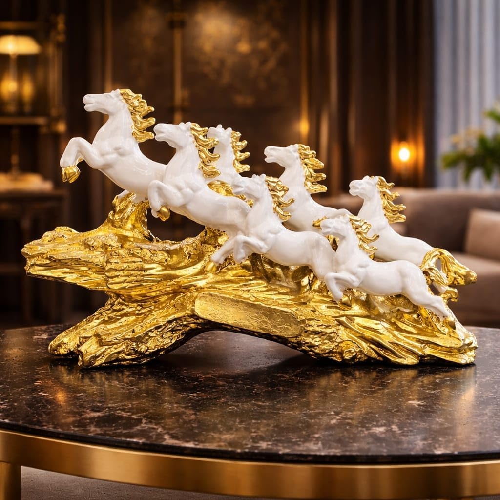 Running Horses Showpiece Statue for Home Deco