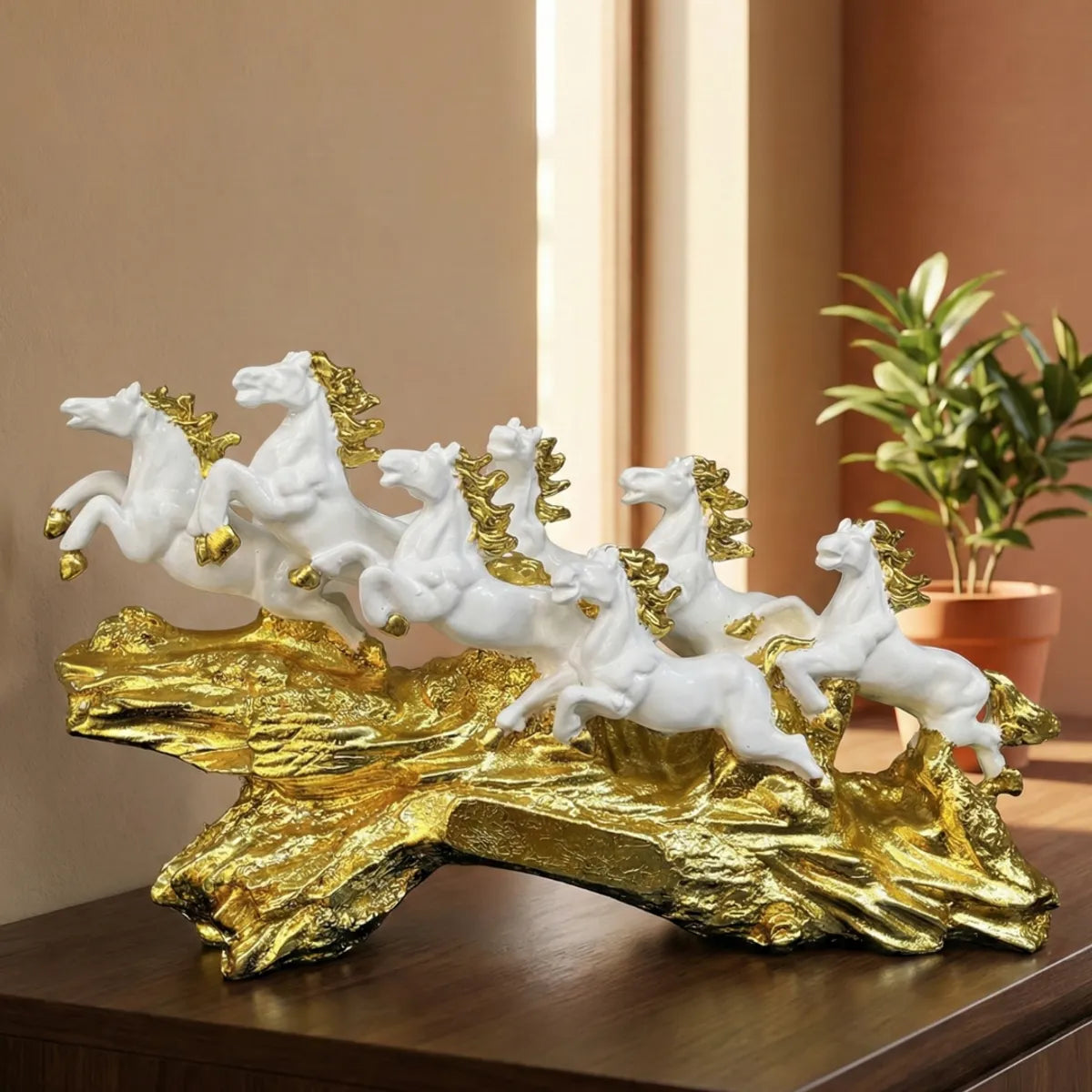 Running Horses Showpiece Statue for Home Deco