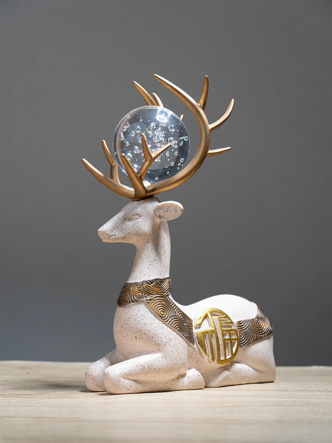 2Pcs White Modern Deer Resin Figurines for Home Décor