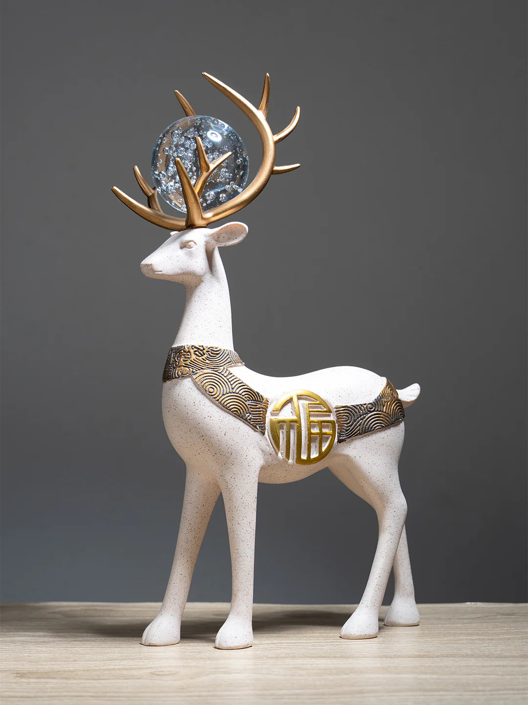2Pcs White Modern Deer Resin Figurines for Home Décor