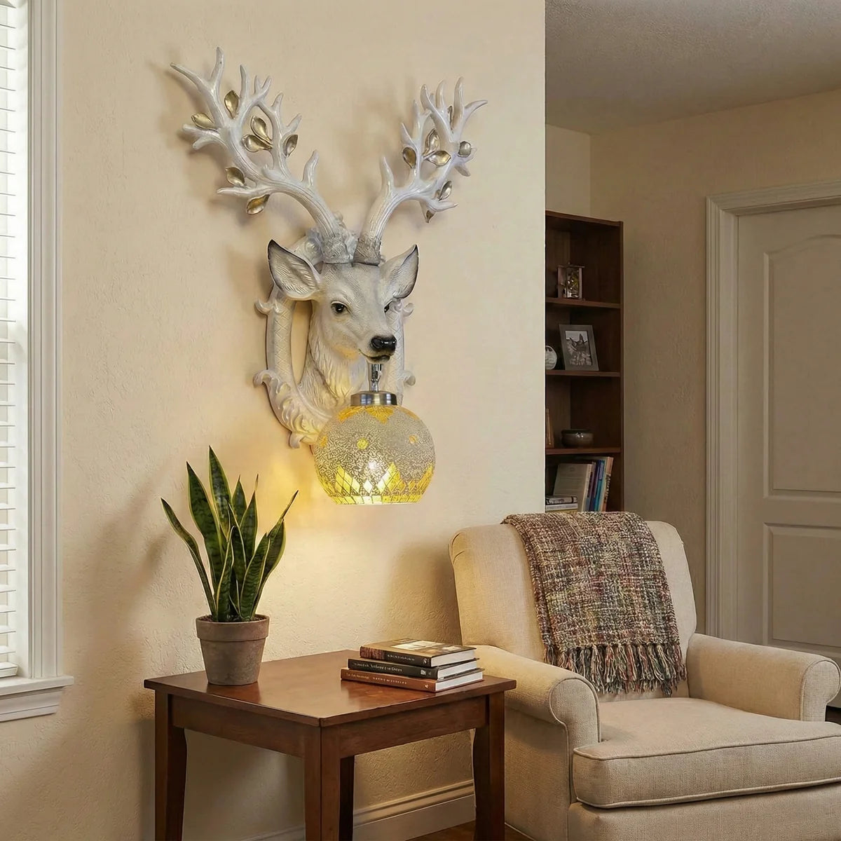 Large 2 ft Deer Wall Lamp – Premium Living Room Upgrade
