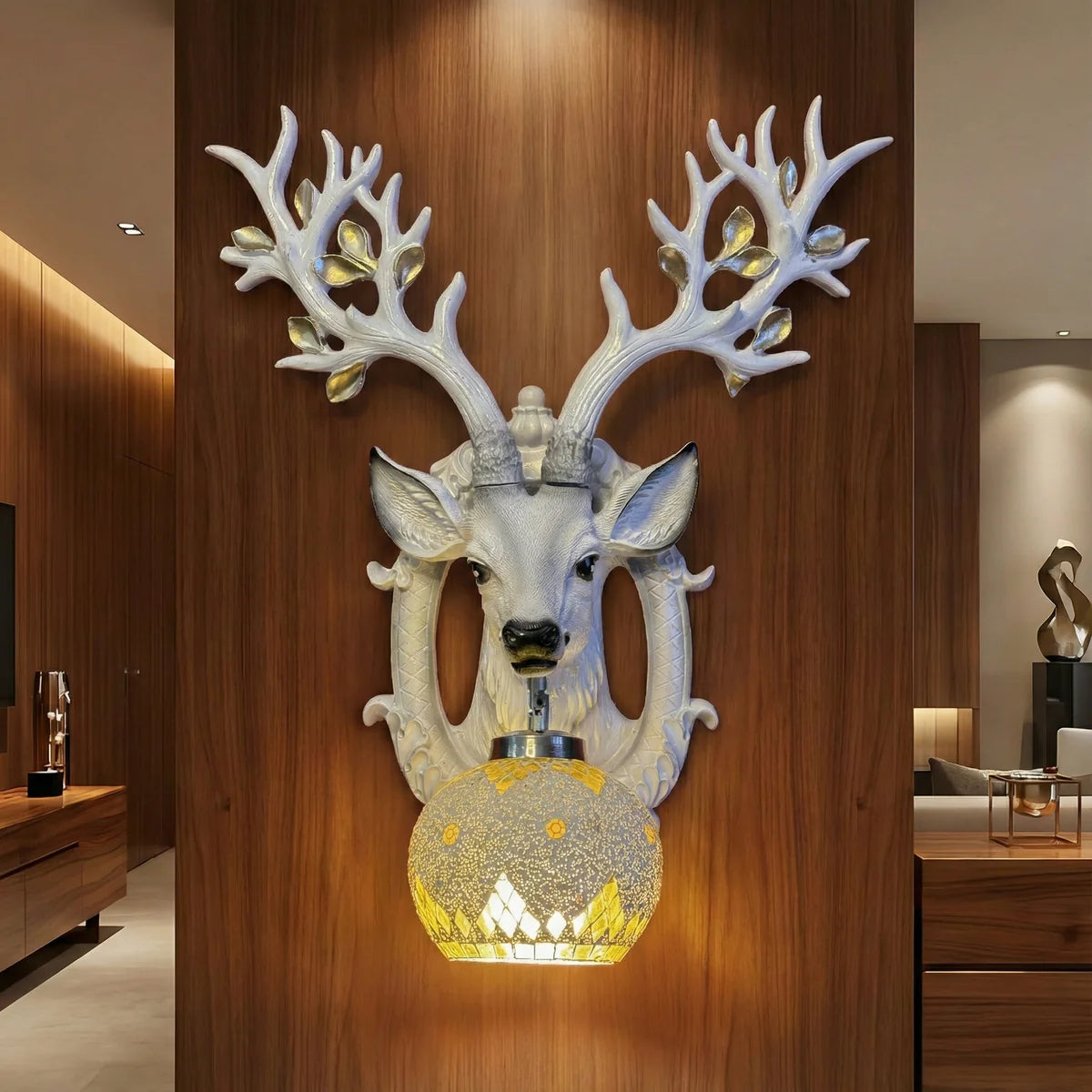 Large 2 ft Deer Wall Lamp – Premium Living Room Upgrade