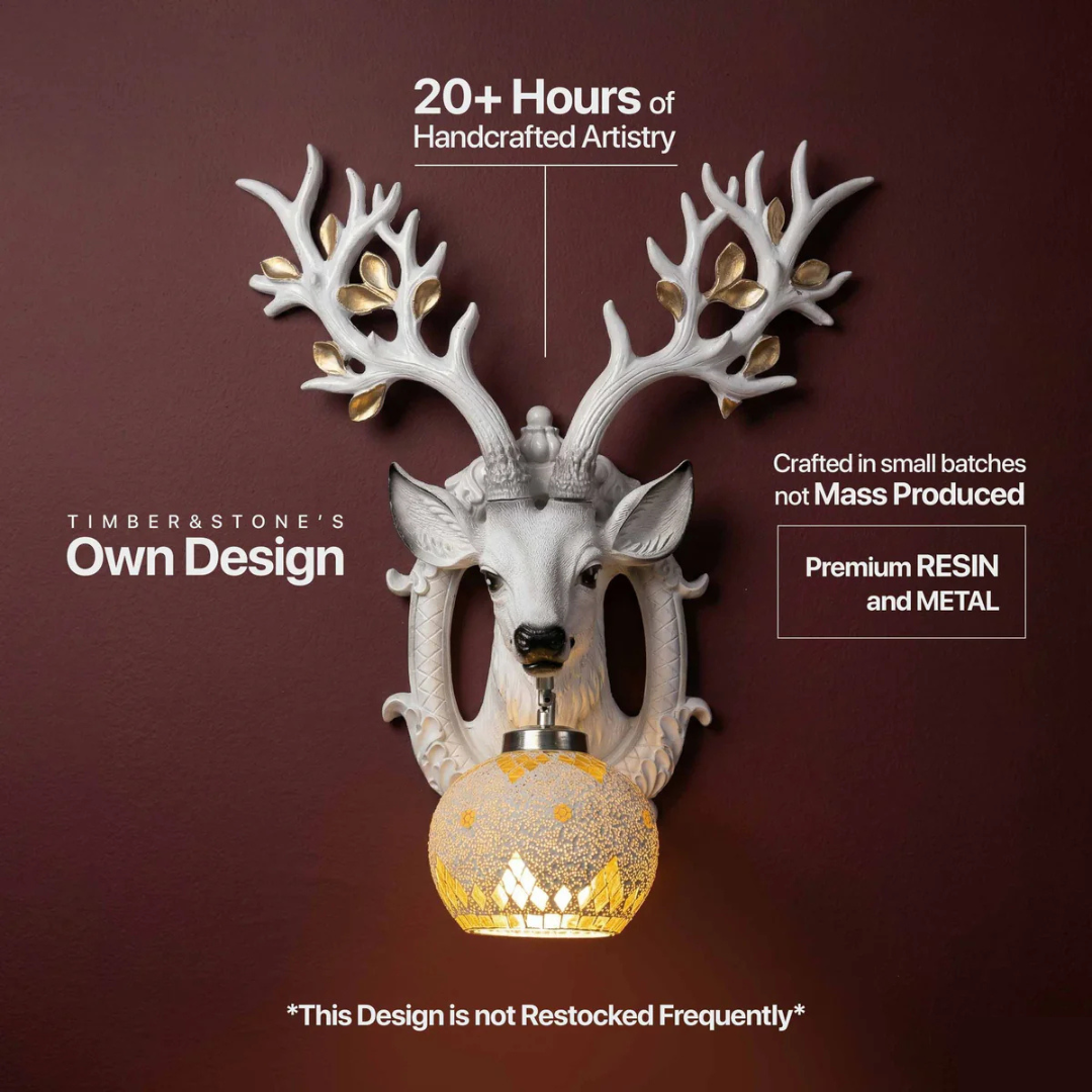 Large 2 ft Deer Wall Lamp – Premium Living Room Upgrade